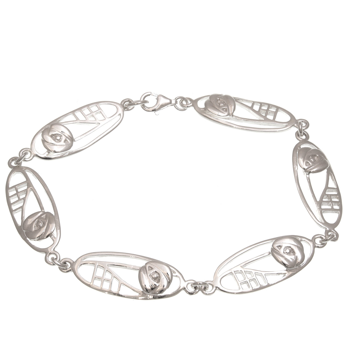 Spilla In Argento Sterling 925 Charles Rennie Mackintosh - Nairn 3848 Con Acquamarina - Gioiello Da Donna - 5