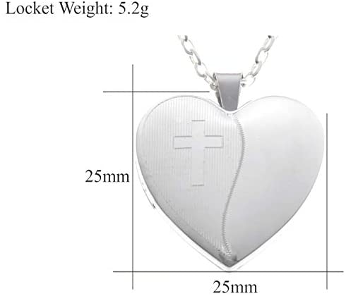 Sterling Silver Cross Family Locket with 18" Silver Chain & Jewellery Gift Box - Space for 4 photos