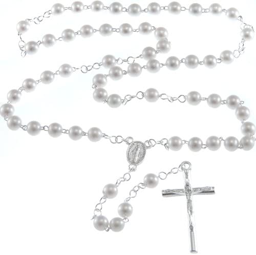 Scottish Jewellery Shop Faux Pearl 6mm Rosary Beads