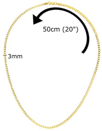 9ct yellow Gold Curb Chain necklace - 7.5g - 20" (50cm) - Suitable for a man or woman - Comes in a Jewellery presentation gift box