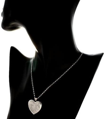 Sterling Silver Cross Family Locket with 18" Silver Chain & Jewellery Gift Box - Space for 4 photos