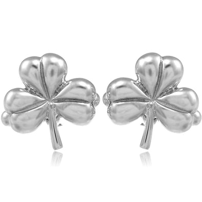 Sterling Silver Shamrock Irish Cufflinks with Presentation Gift Box. Great gift for a man on a birthday or Christmas