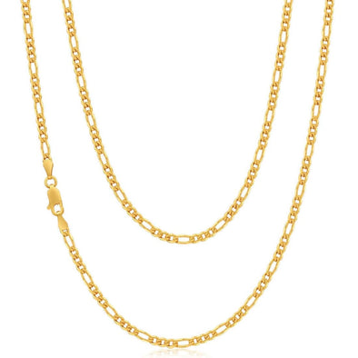 9ct Yellow Gold Figaro Chain Necklace - 6.8g - 20" (50cm) - Suitable for a man or woman - Comes in a Jewellery presentation gift box