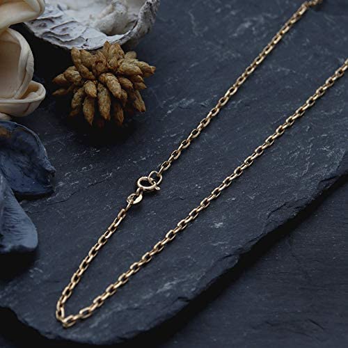 9ct Yellow Gold Oval Belcher Chain Necklace - 4.3g - 20" (51cm) - Suitable for a man or woman - Comes in a Jewellery presentation gift box