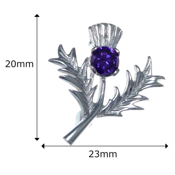 Sterling Silver Amethyst Thistle Brooch and Jewellery Gift Box