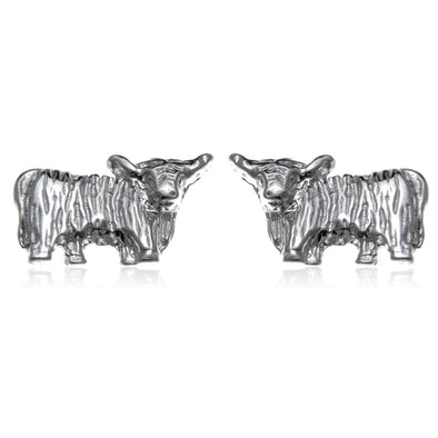 Sterling Silver Highland Cow Earrings with Jewellery Gift Box