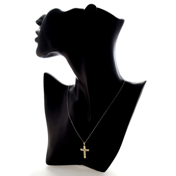 Gold Plated Sterling Silver Crucifix with adjustable 16" to 18" chain and jewellery gift box