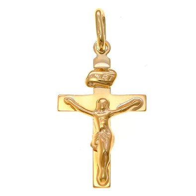 Small 9ct Gold Crucifix Cross Pendant With Jewellery Gift Box
