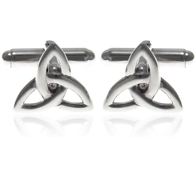 Sterling Silver Celtic Trinity Cufflinks with Presentation Gift Box. Great gift for a man on a birthday or Christmas