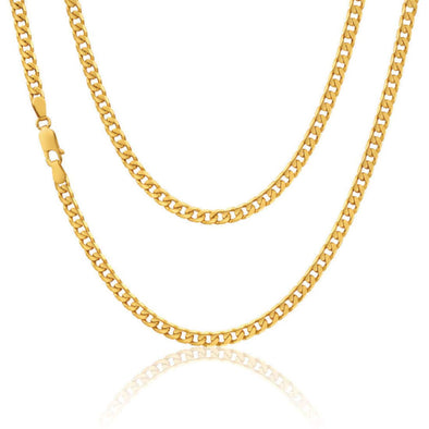 9ct yellow Gold Curb Chain necklace - 4.65g - 24" (60cm) - Suitable for a man or woman - Comes in a Jewellery presentation gift box