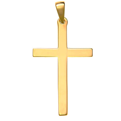 9ct Gold Cross Pendant - 20mm x 35mm - Includes Jewellery Presentation Box - Necklace chain not included