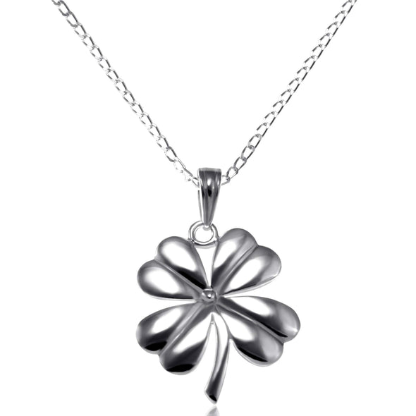 Alexander Castle Sterling Silver 4 Leaf Clover Irish Celtic Knot Pendant Necklace with 18" Chain and gift box. Great woman's gift for Christmas or Birthday's