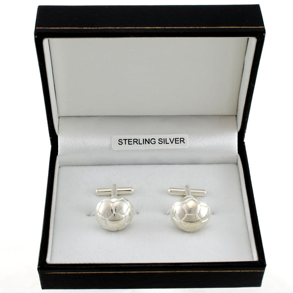 Sterling Silver Football Cufflinks & Gift Box