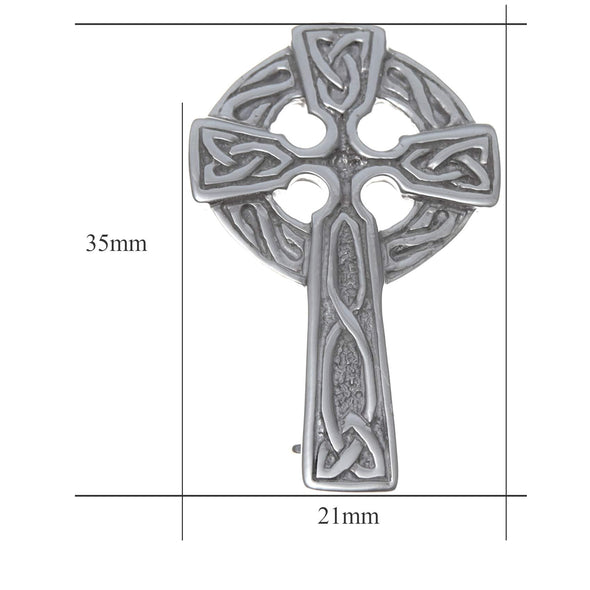 Sterling Silver Celtic Cross Brooch and Jewellery Gift Box