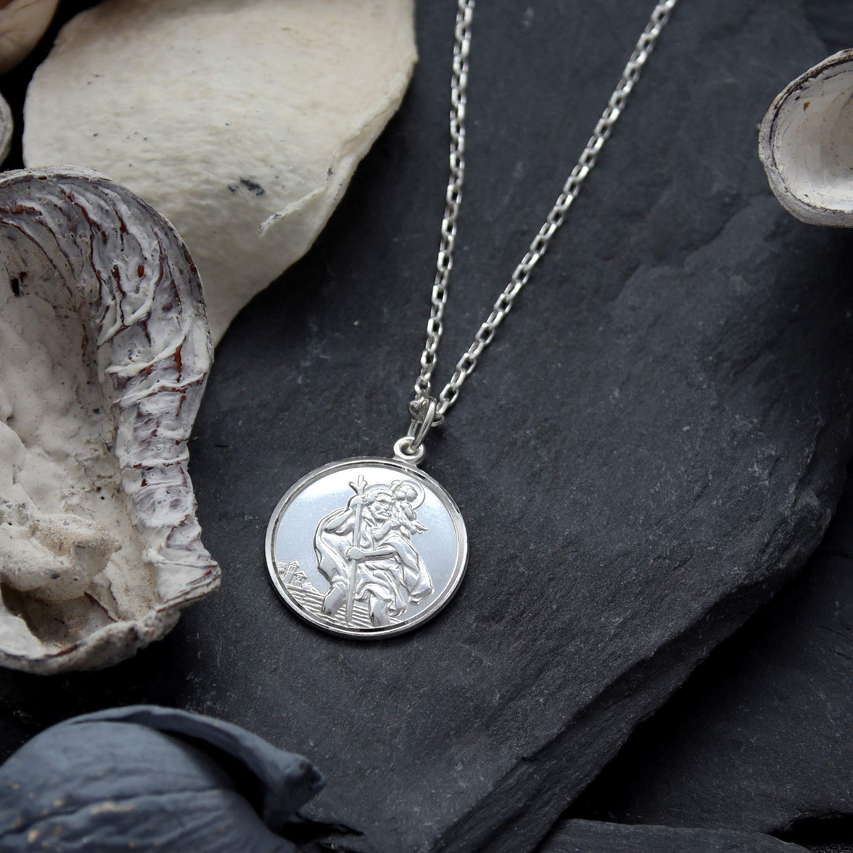 St. Christopher Sterling store Silver Medal with 18