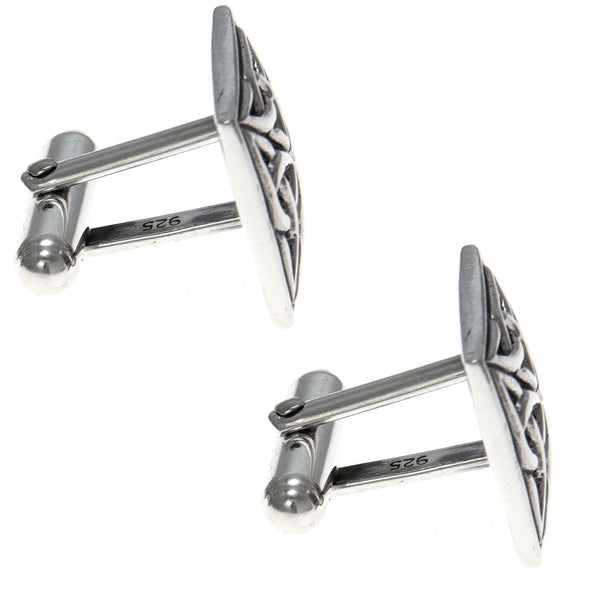 Sterling Silver Celtic Oxidised Square Cufflinks