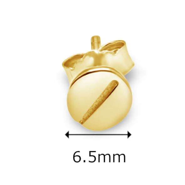 Screw Head Stud Earrings Gold-Plated Sterling Silver Earrings for Women with Jewellery Gift Box - Gift for Women