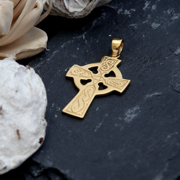 9ct Gold Celtic Cross Pendant