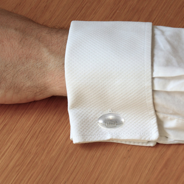 Sterling Silver Cufflinks - Novelty Cufflinks for Men with Jewellery Gift Box - Rugby Gifts for Men