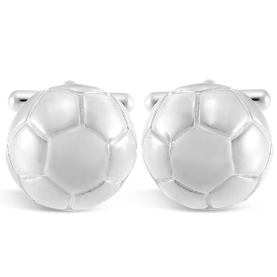 Sterling Silver Football  Cufflinks - Novelty Cufflinks for Men with Jewellery Gift Box - Football Gifts for Men