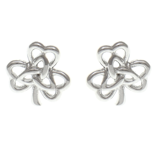 Irish Shamrock Stud Earrings Sterling Silver Earrings for Women with Jewellery Gift Box - Gift for Women