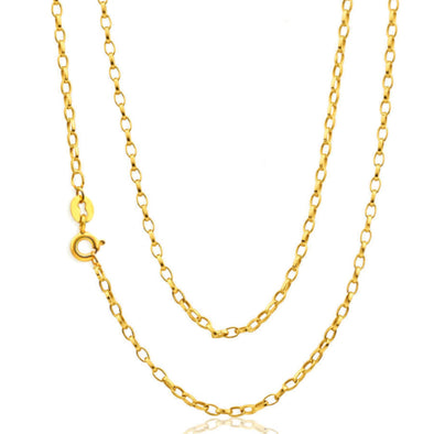 18" Solid 9ct Gold Chain Rolo Belcher Chain Necklace - 2.5mm - Yellow Gold Necklace for Women with Jewellery Gift Box