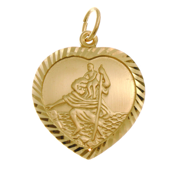 9ct Gold St Christopher Pendant Medal - PENDANT ONLY with Jewellery Gift Box