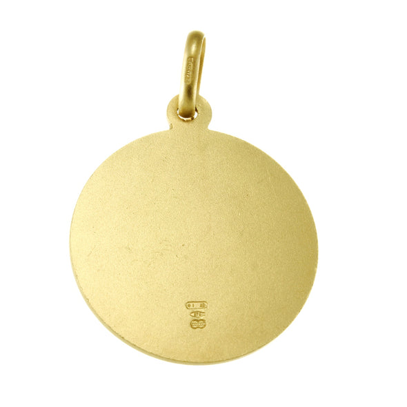 Mens Solid 9ct Gold St Christopher Pendant Necklace - 22mm with 20" 9ct Gold Chain & Jewellery Gift Box