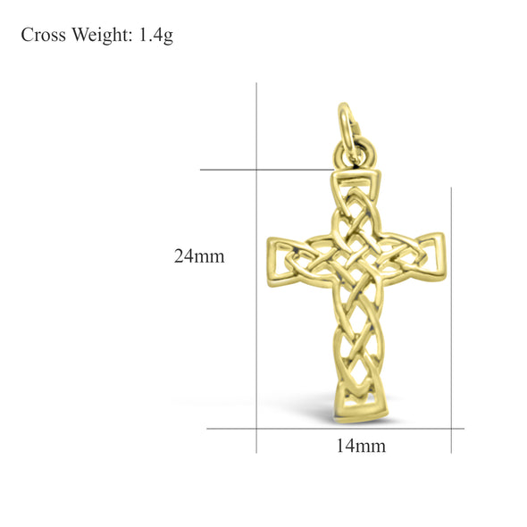 9ct Gold Celtic Cross Necklace with 18" Chain & Jewellery Presentation Box