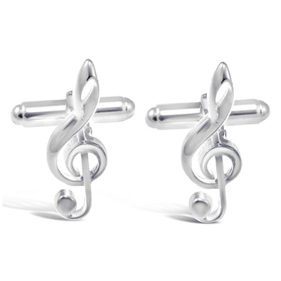 Sterling Silver Cufflinks - Novelty Cufflinks for Men with Jewellery Gift Box - Music Gifts for Men