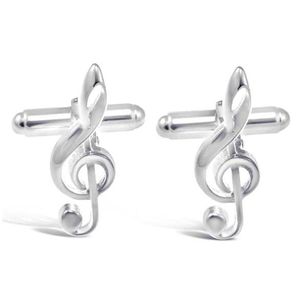 Sterling Silver Cufflinks - Novelty Cufflinks for Men with Jewellery Gift Box - Music Gifts for Men