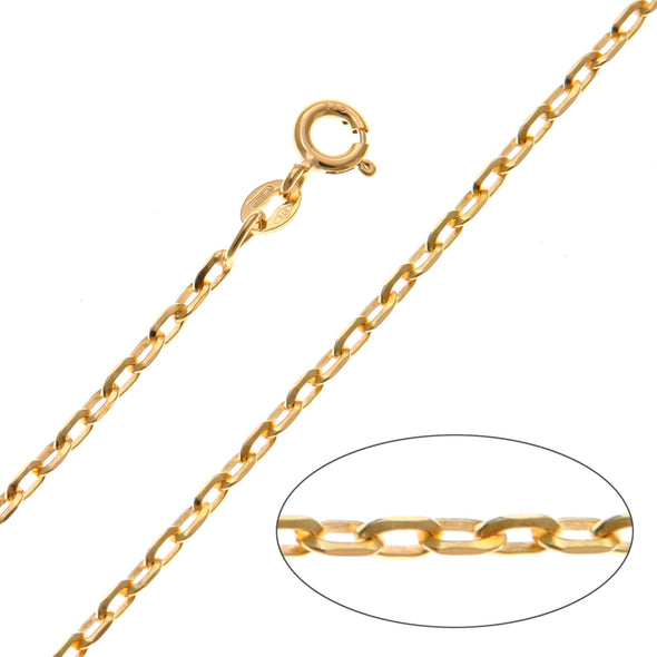 9ct Yellow Gold Oval Belcher Chain Necklace - 5.1g - 24" (61cm) - Comes in a Jewellery presentation gift box