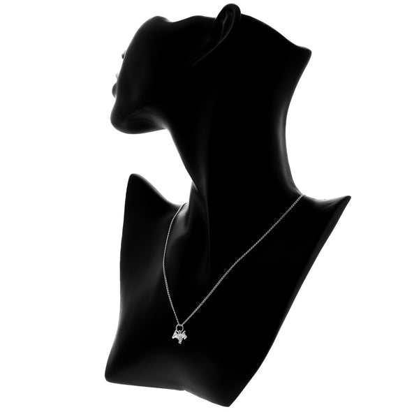 Sterling Silver Scottish Terrier Scottie Dog Necklace 11mm x 11mm Pendant with 18" Silver Chain & Jewellery Gift Box - Scottish Gifts for Women & Men