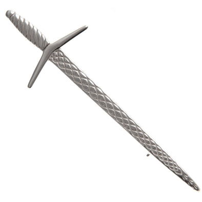 Sterling Silver Scottish Celtic Sword Kilt Pin Brooch for Men & Women - Kilt Accessory with Jewellery Gift Box - 85mm