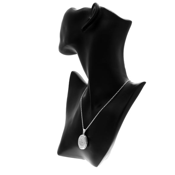 Sterling Silver Locket Necklace for Women - Girls 4 Photo Locket - 26mm x 22mm Oval Locket with 18" Silver Chain & Jewellery Gift Box