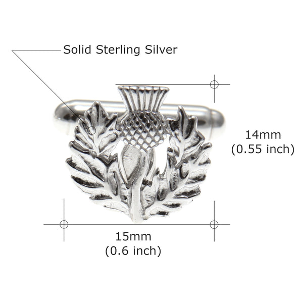 Sterling Silver Scottish Thistle Cufflinks