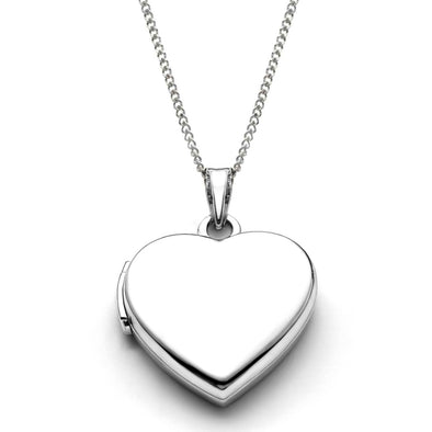 Sterling Silver Locket Necklace for Women - Girls 2 Photo Locket - 20mm x 20mm Heart Locket with 18" Silver Chain & Jewellery Gift Box