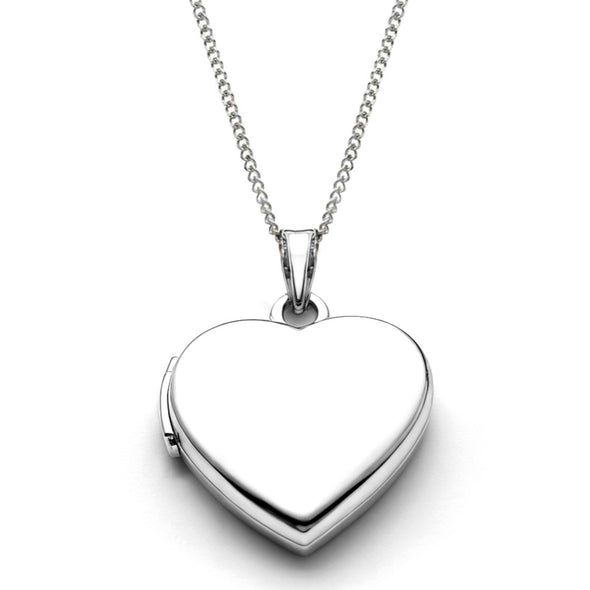 Sterling Silver Locket Necklace for Women - Girls 2 Photo Locket - 20mm x 20mm Heart Locket with 18" Silver Chain & Jewellery Gift Box