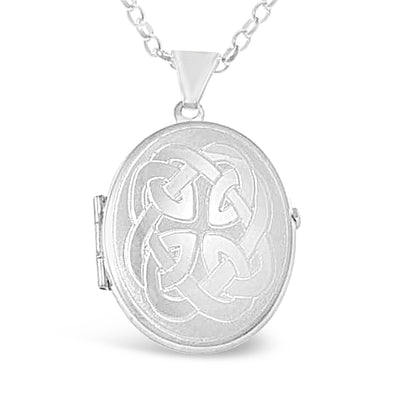 Sterling Silver Locket Necklace for Women - Girls 4 Photo Locket - 26mm x 22mm Oval Locket with 18" Silver Chain & Jewellery Gift Box
