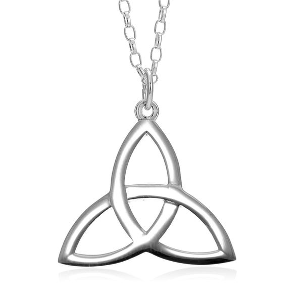 Sterling Silver Trinity Knot Celtic Pendant Necklace for Women - Celtic Jewellery with 18" Chain & Jewellery Gift Box - 22mm x 20mm