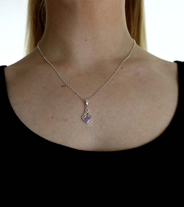 Alexander Castle Sterling Silver and Amethyst Celtic Pendant Necklace with 18" Chain and gift box. Great woman's gift for Christmas or Birthday's