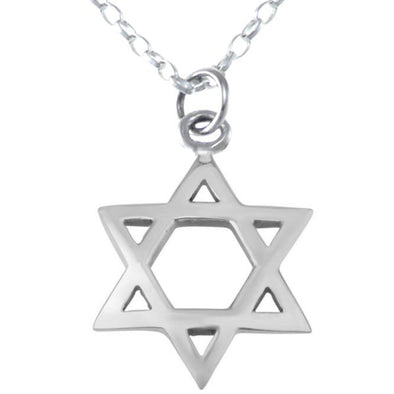 Sterling Silver Star of David Pendant Necklace for Men Women Boys Girls - with 18" Silver Chain and Jewellery Gift Box
