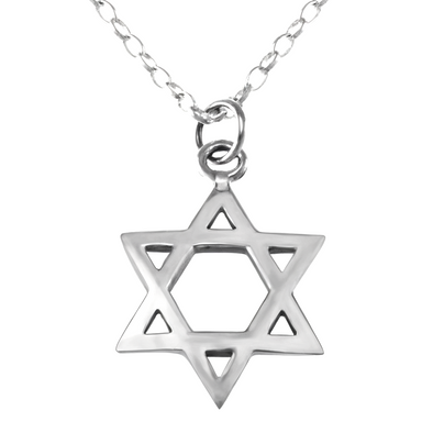 Sterling Silver Star of David Pendant Necklace for Men Women Boys Girls - with 18" Silver Chain and Jewellery Gift Box