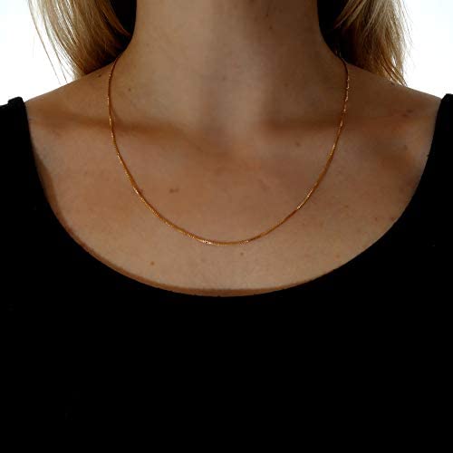 9ct Yellow Gold Box Chain Necklace - 2.9g - 20" (50cm) - Comes in a Jewellery presentation gift box