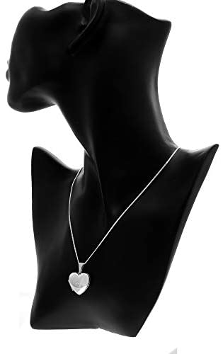 Sterling Silver and Diamond Locket Pendant Necklace with 18" Silver Chain and Jewellery Gift Box