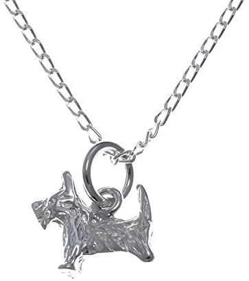 Sterling Silver Scotty Dog Pendant & Earring Gift Set - Highland Terrier