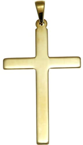 9ct Gold Cross Pendant - 24mm x 40mm - Includes Jewellery presentation box