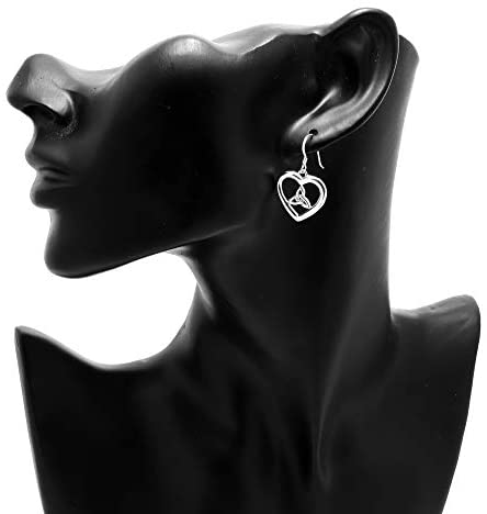Sterling Silver Celtic Heart & Triskele Earrings