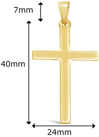 9ct Gold Cross Pendant - 24mm x 40mm - Includes Jewellery presentation box