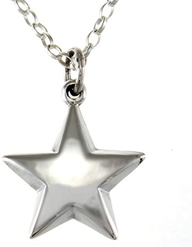 Sterling Silver Pentagram Star Pendant Necklace With 18" Chain